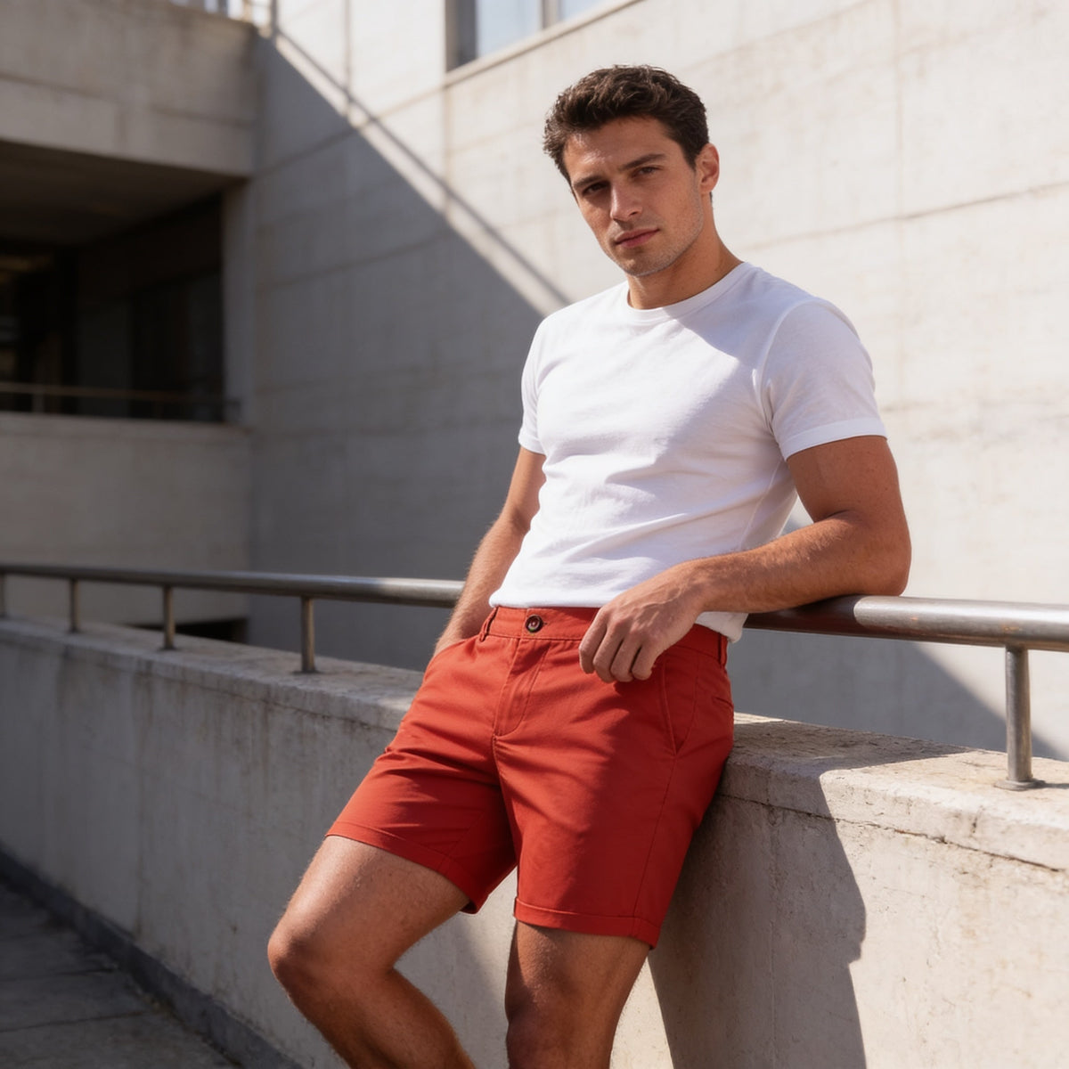 Gaston Cotton Blend Chino Shorts