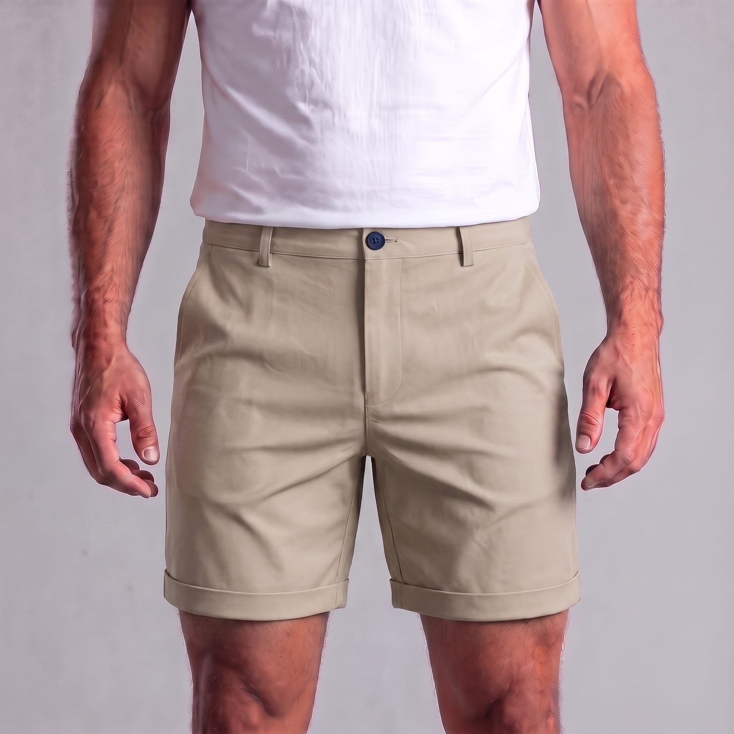 Gaston Cotton Blend Chino Shorts_43