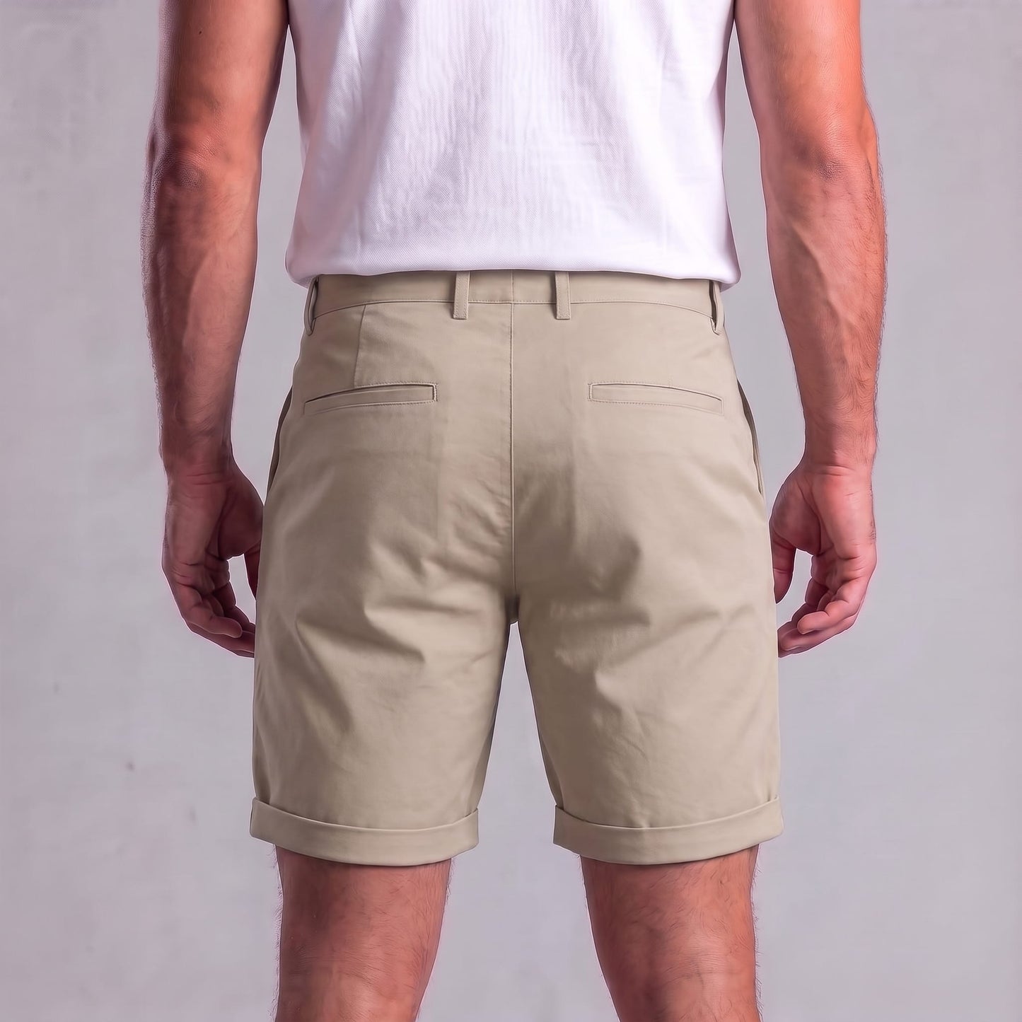 Gaston Cotton Blend Chino Shorts_45