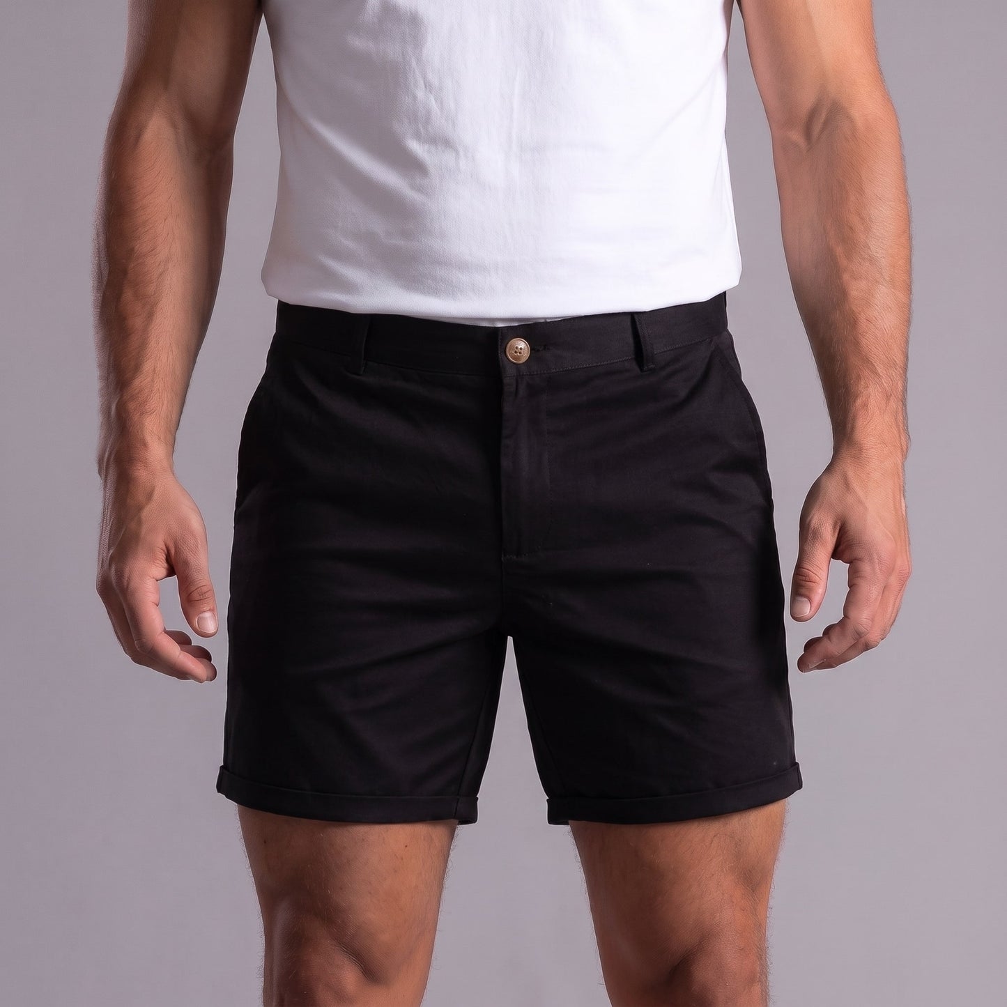 Gaston Cotton Blend Chino Shorts_7