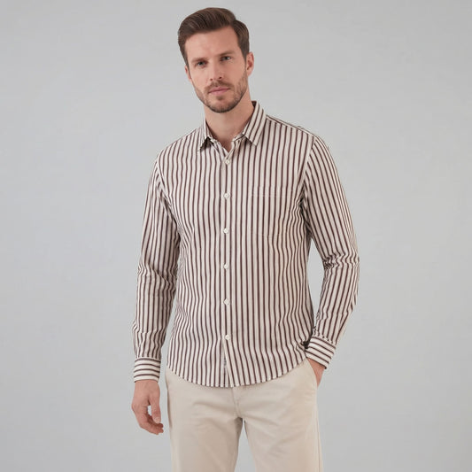 Morgan Striped Cotton Blend Shirt_1