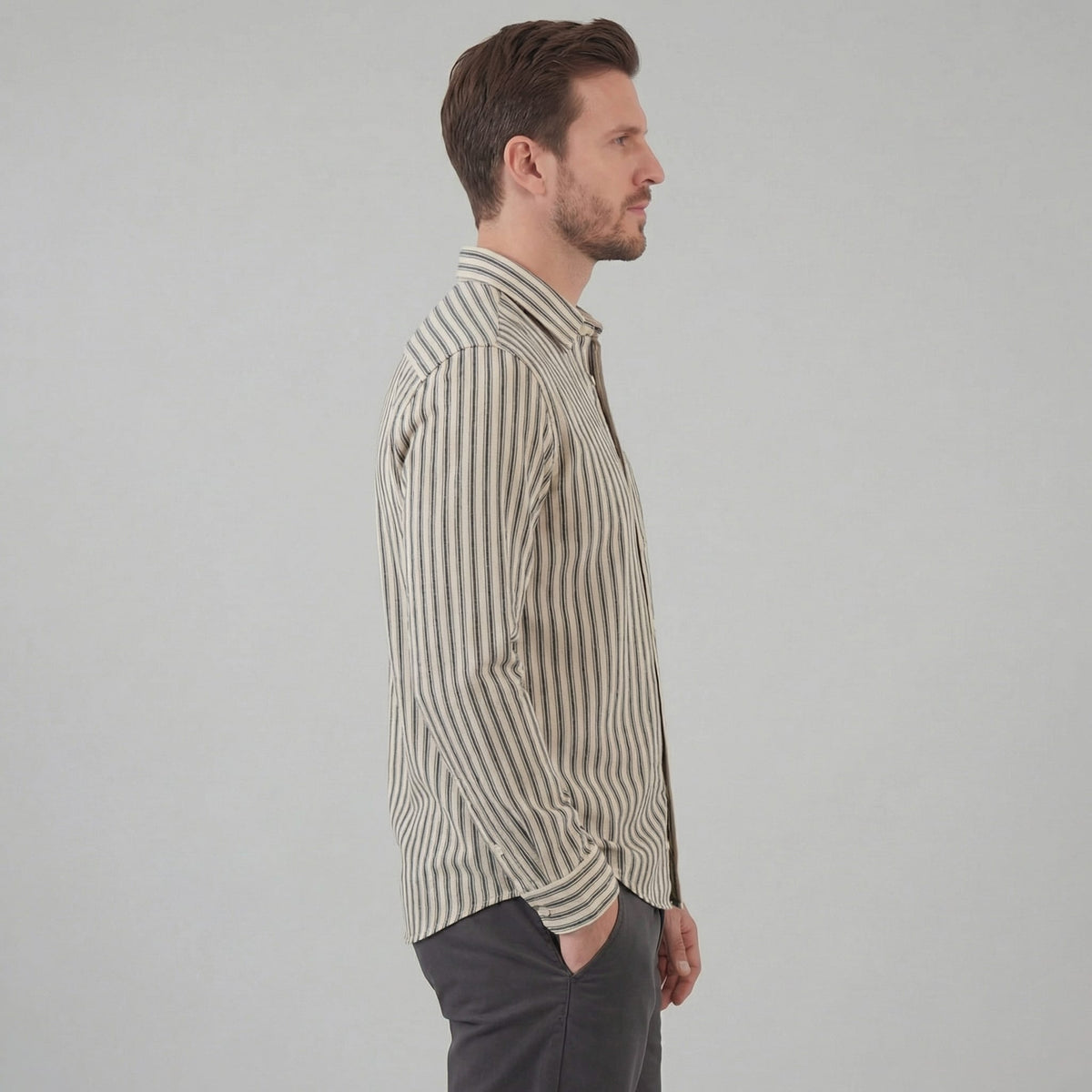Morgan Striped Cotton Blend Shirt_7