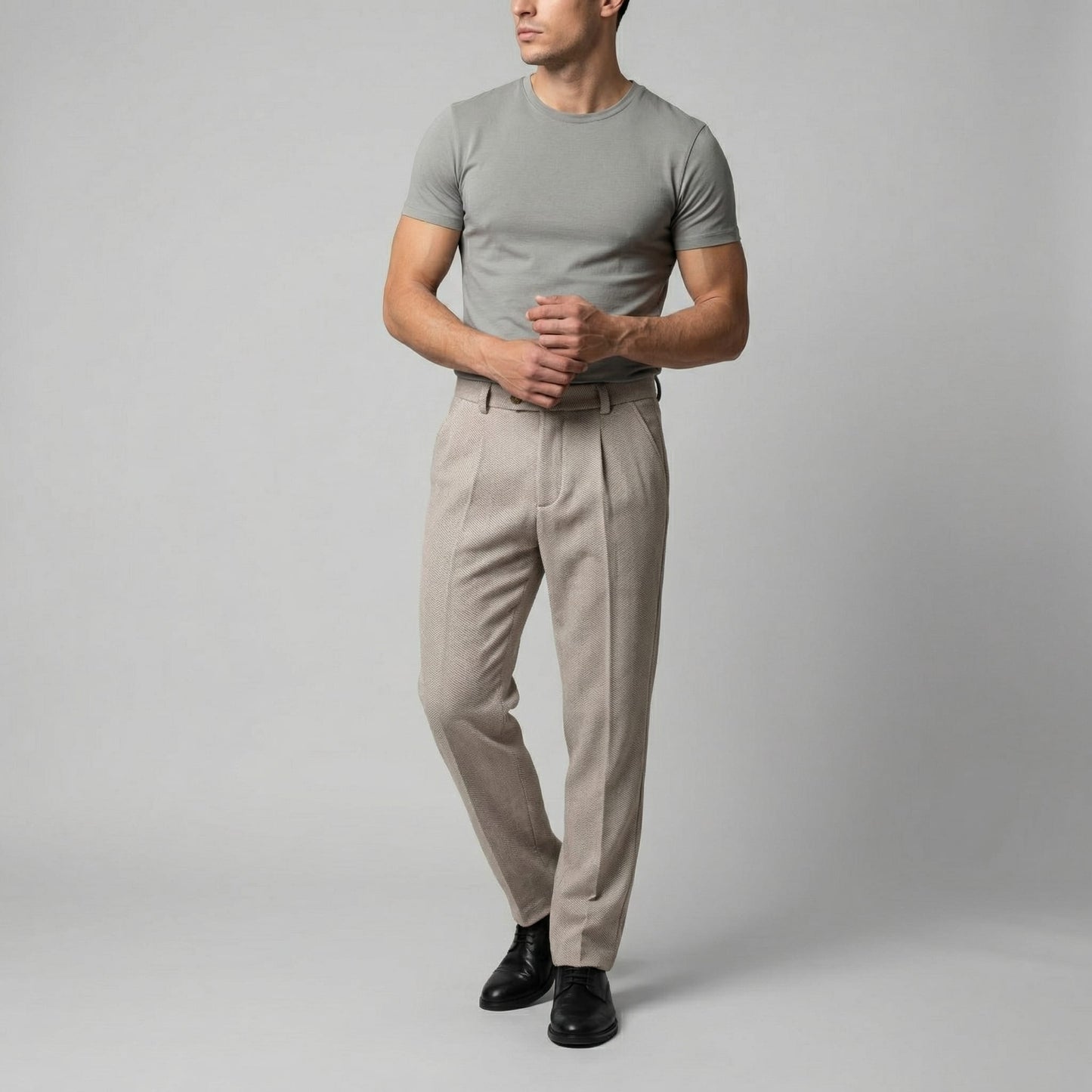 Clifton Herringbone Tapered Pants_1