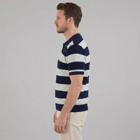 Ledger Striped Open Knit Polo Shirt