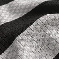 Ledger Striped Open Knit Polo Shirt