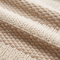 Ledger Striped Open Knit Polo Shirt