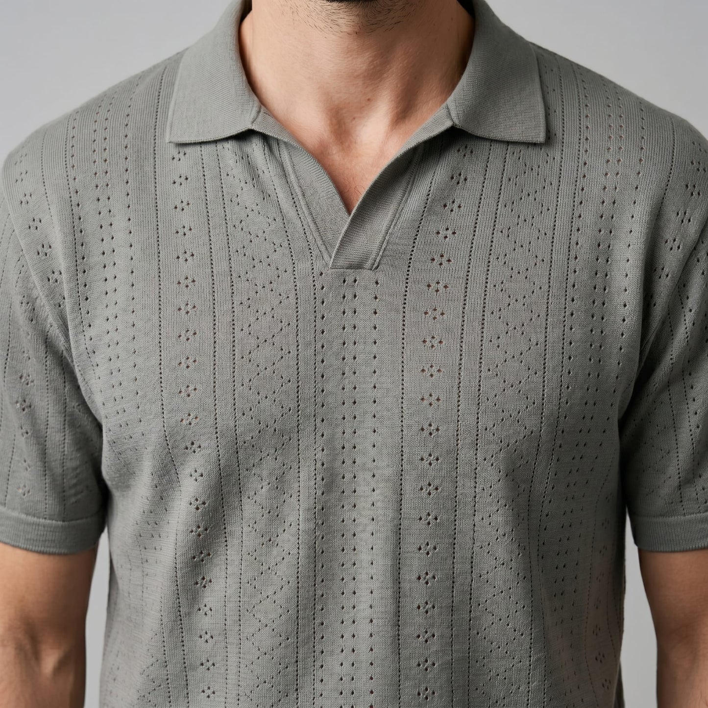 Xander Textured Knit Polo Shirt_10