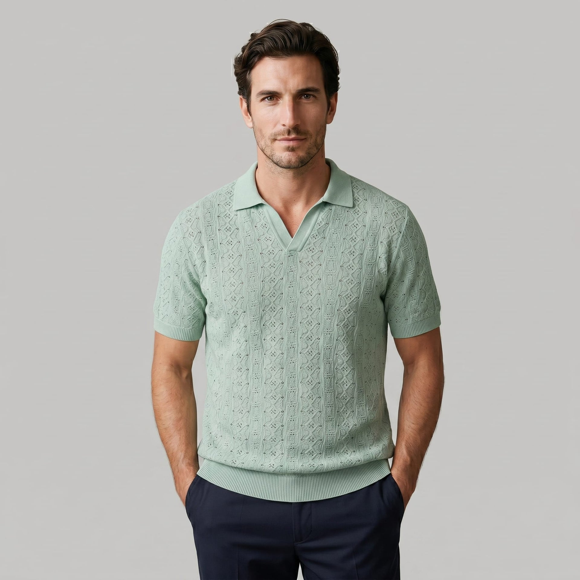 Xander Textured Knit Polo Shirt