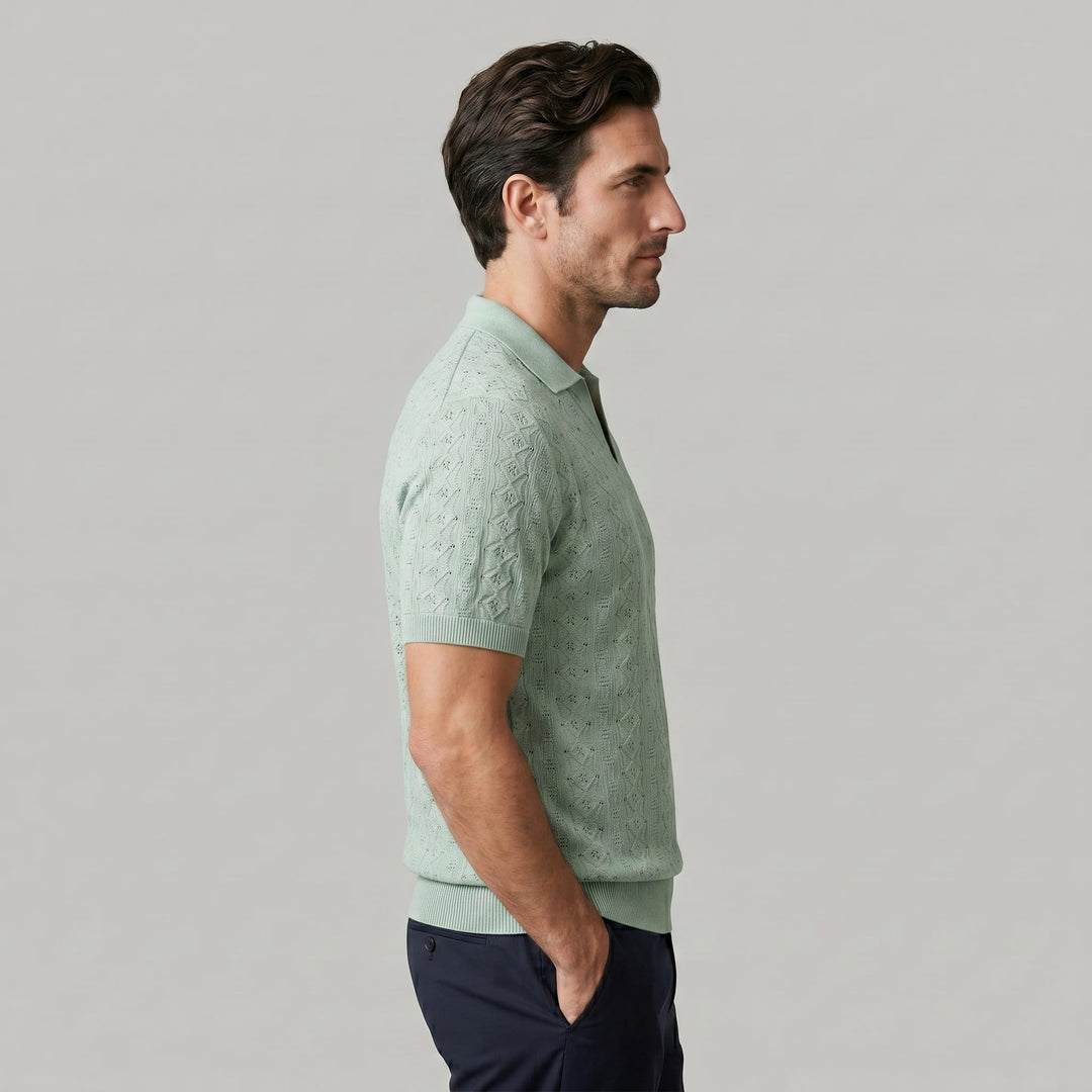 Xander Textured Knit Polo Shirt