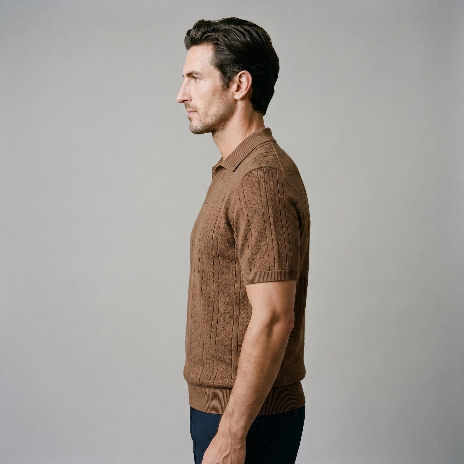 Xander Textured Knit Polo Shirt