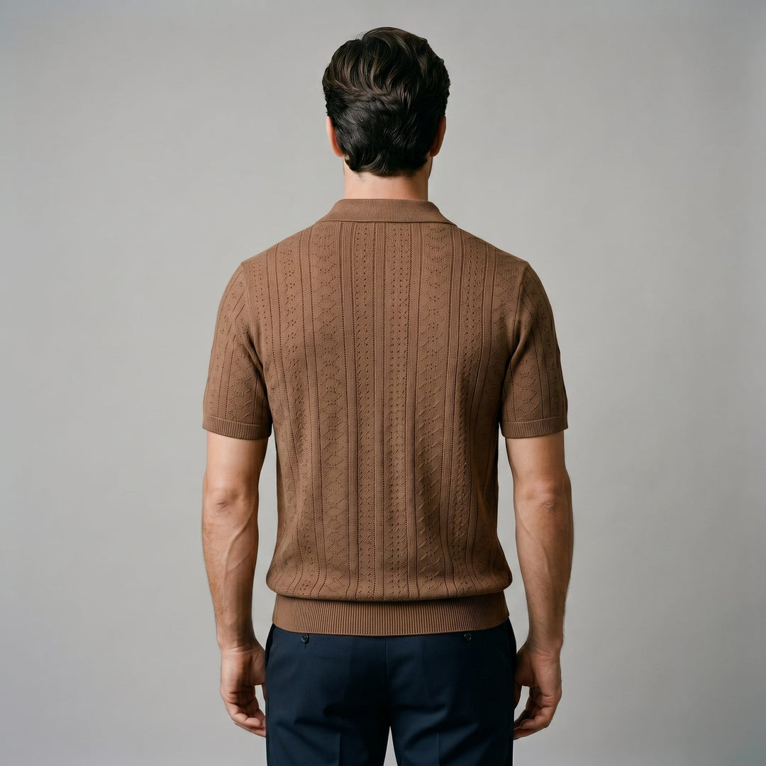 Xander Textured Knit Polo Shirt