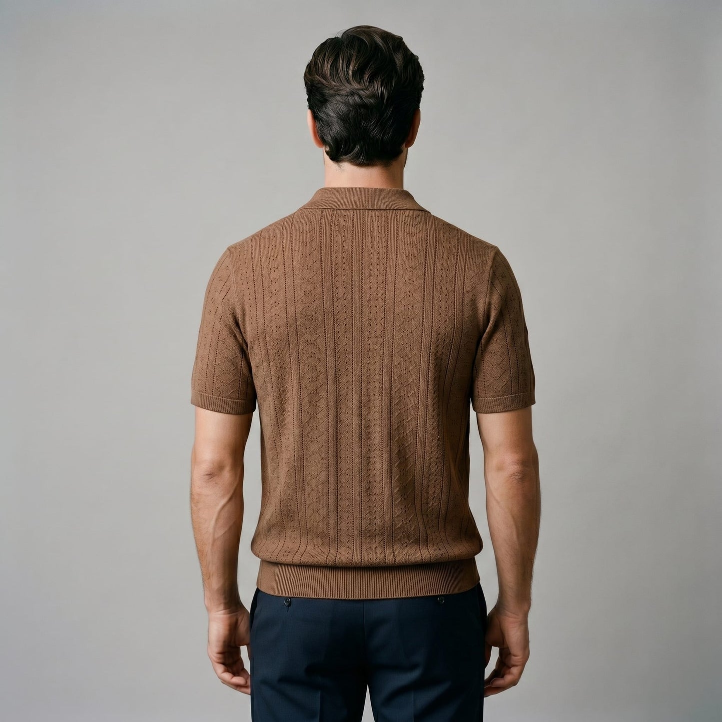 Xander Textured Knit Polo Shirt_4