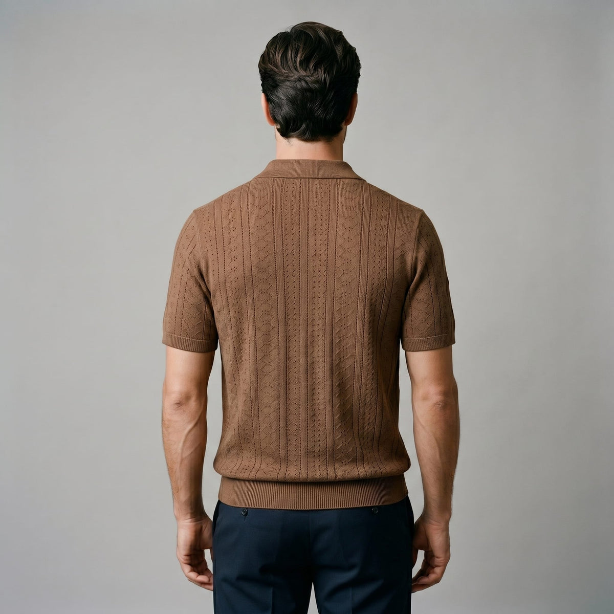 Xander Textured Knit Polo Shirt