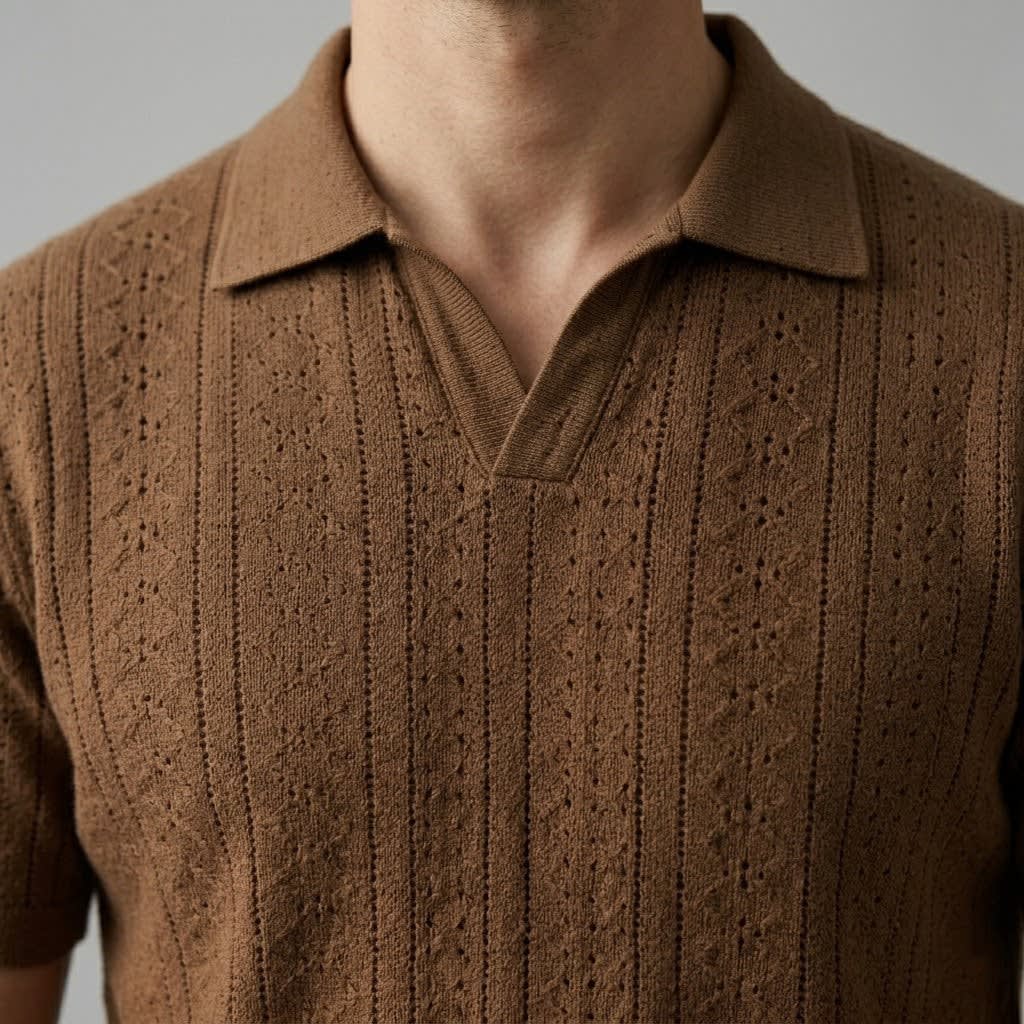 Xander Textured Knit Polo Shirt
