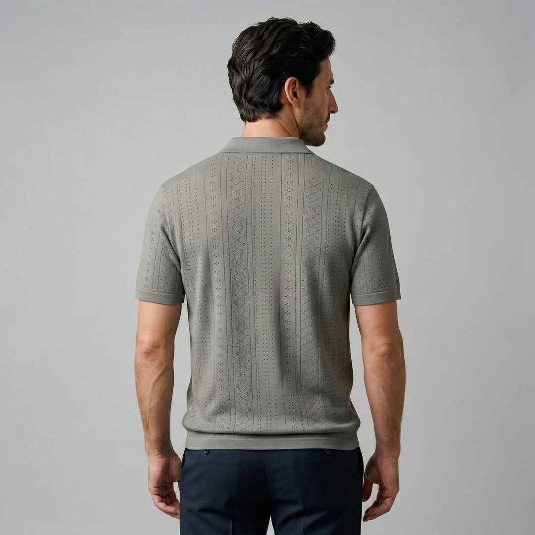 Xander Textured Knit Polo Shirt