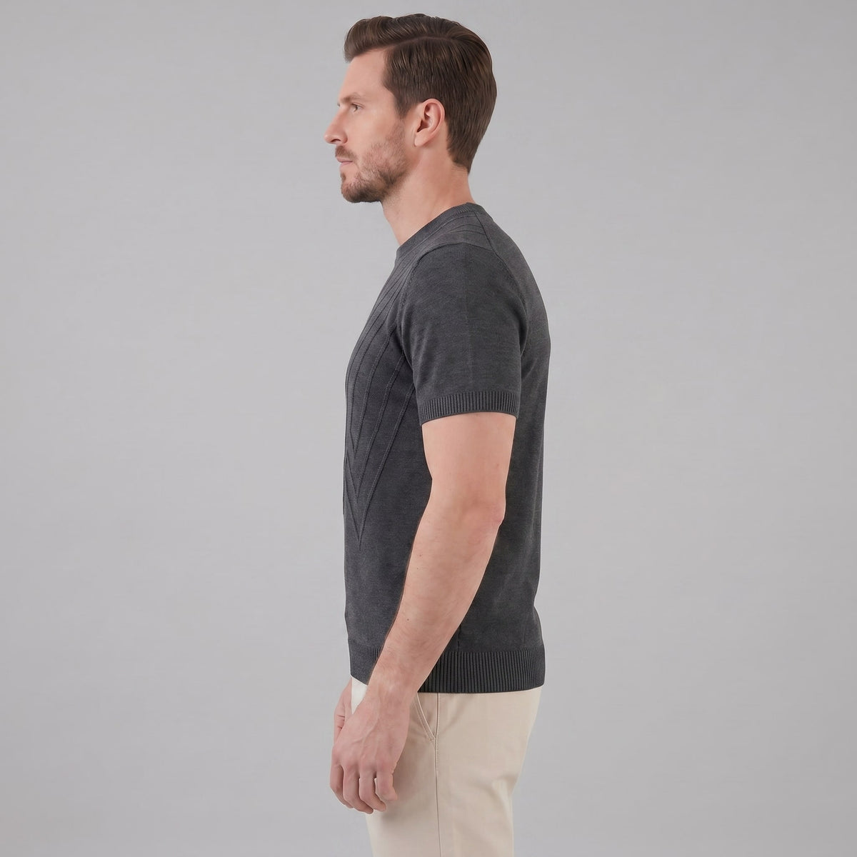 Nash Textured Knit Crew Neck T-Shirt