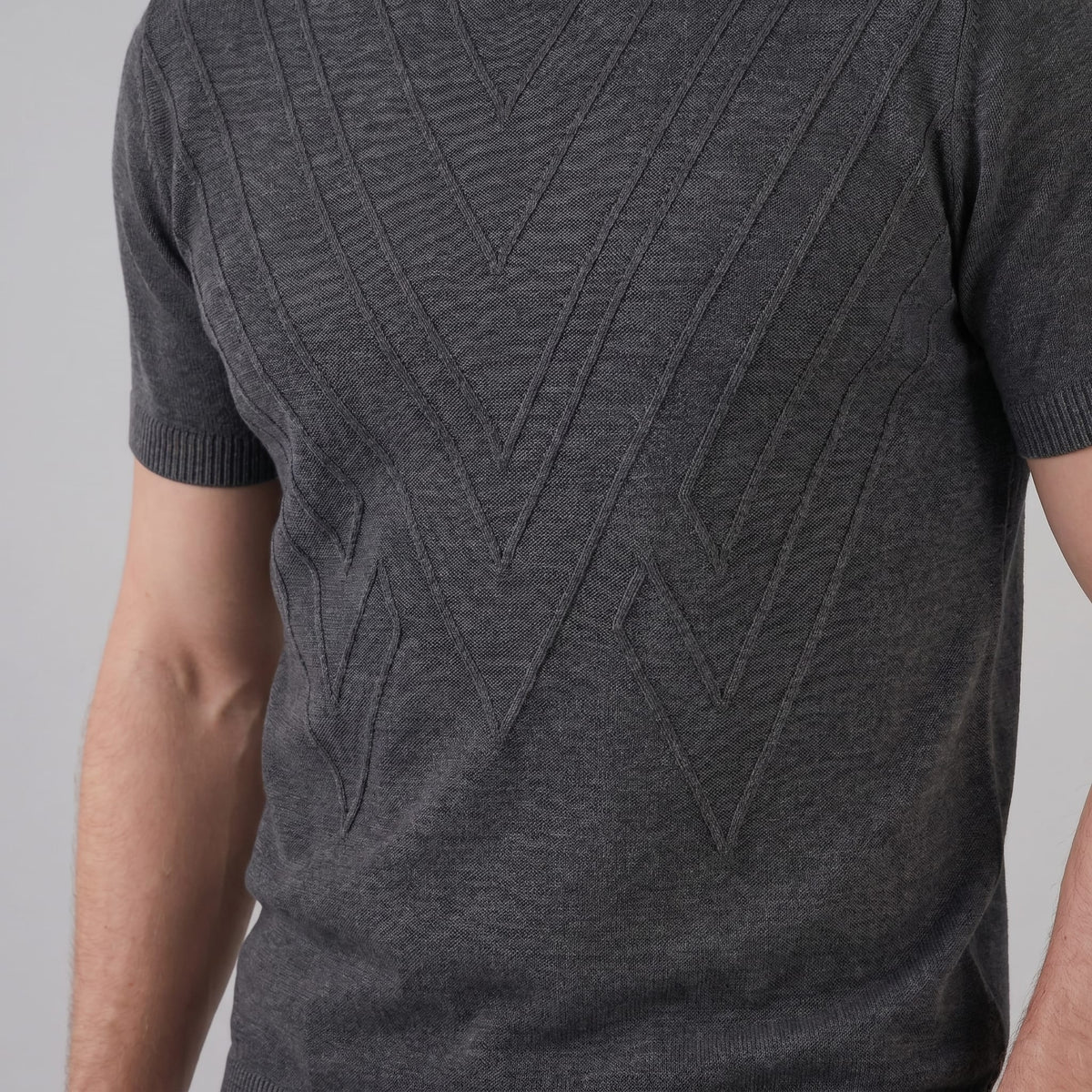 Nash Textured Knit Crew Neck T-Shirt