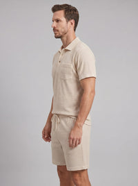 Donovan Textured Knit Polo and Shorts Set