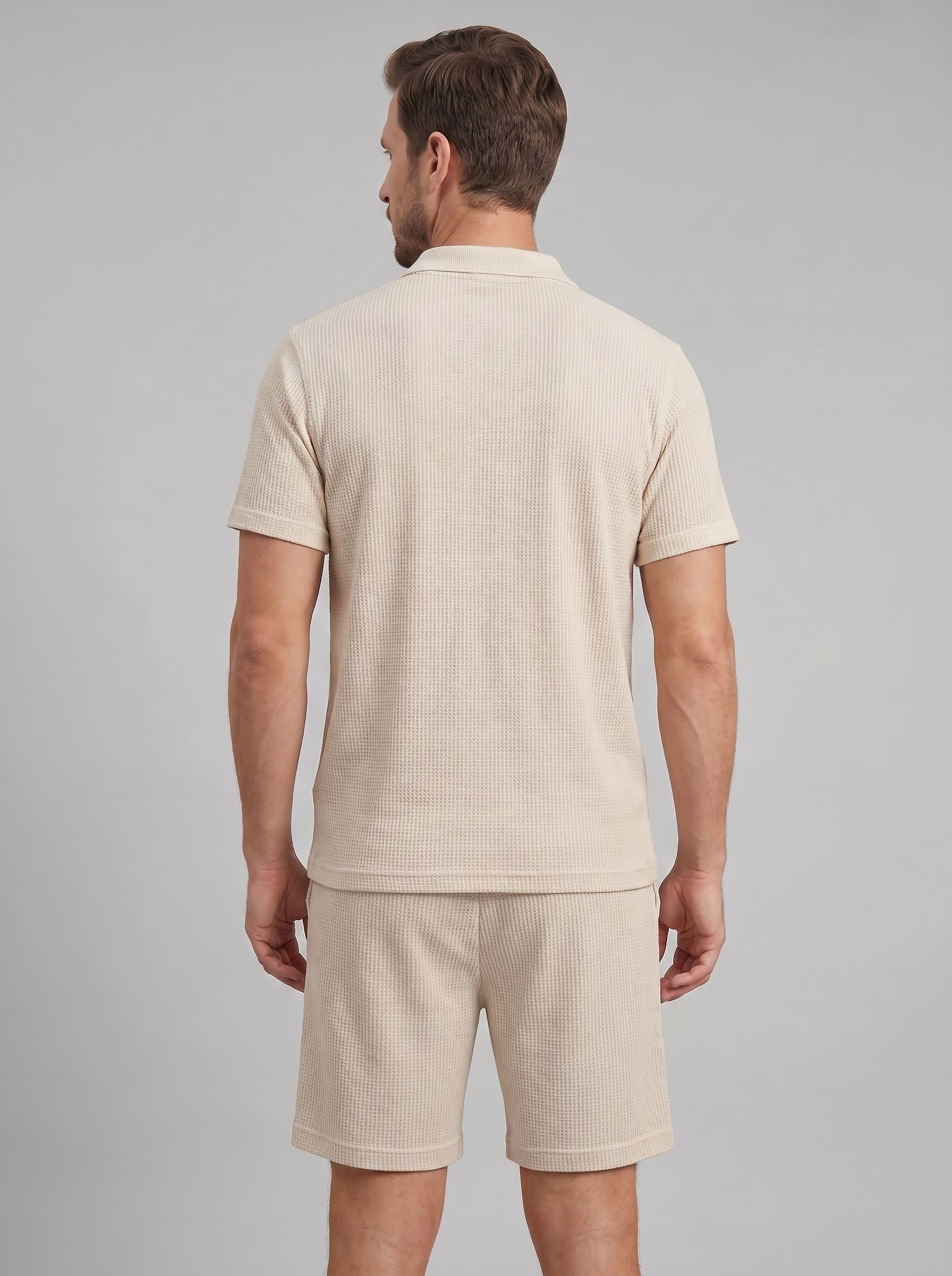 Donovan Textured Knit Polo and Shorts Set