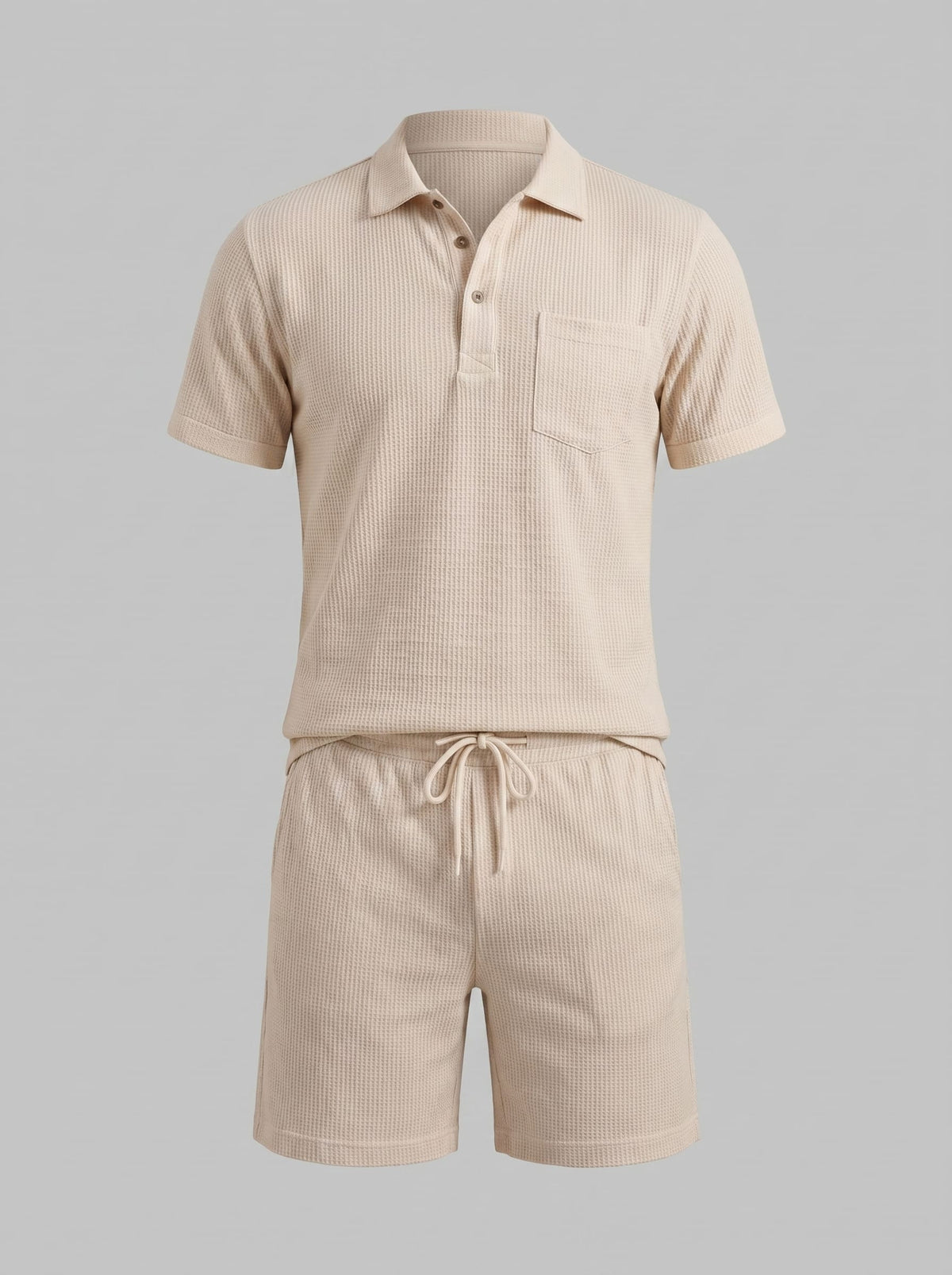 Donovan Textured Knit Polo and Shorts Set_5