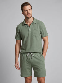 Donovan Textured Knit Polo and Shorts Set