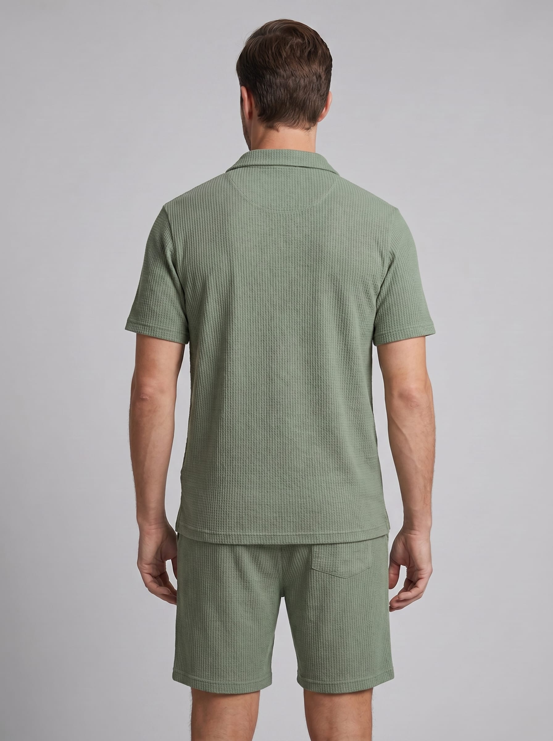 Donovan Textured Knit Polo and Shorts Set