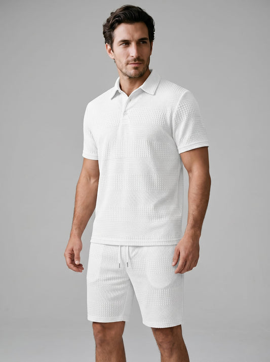 Duke Textured Polo and Shorts Set_1