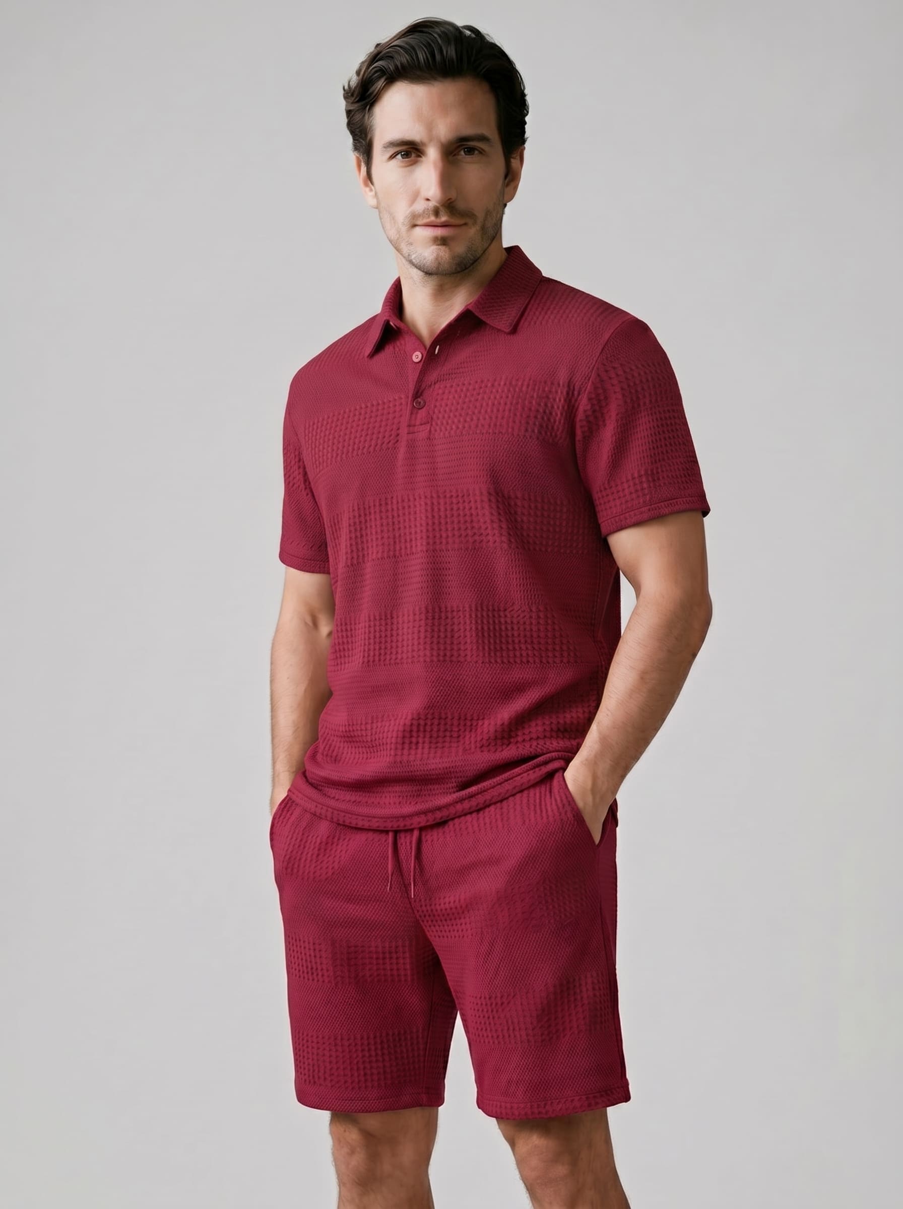 Duke Textured Polo and Shorts Set