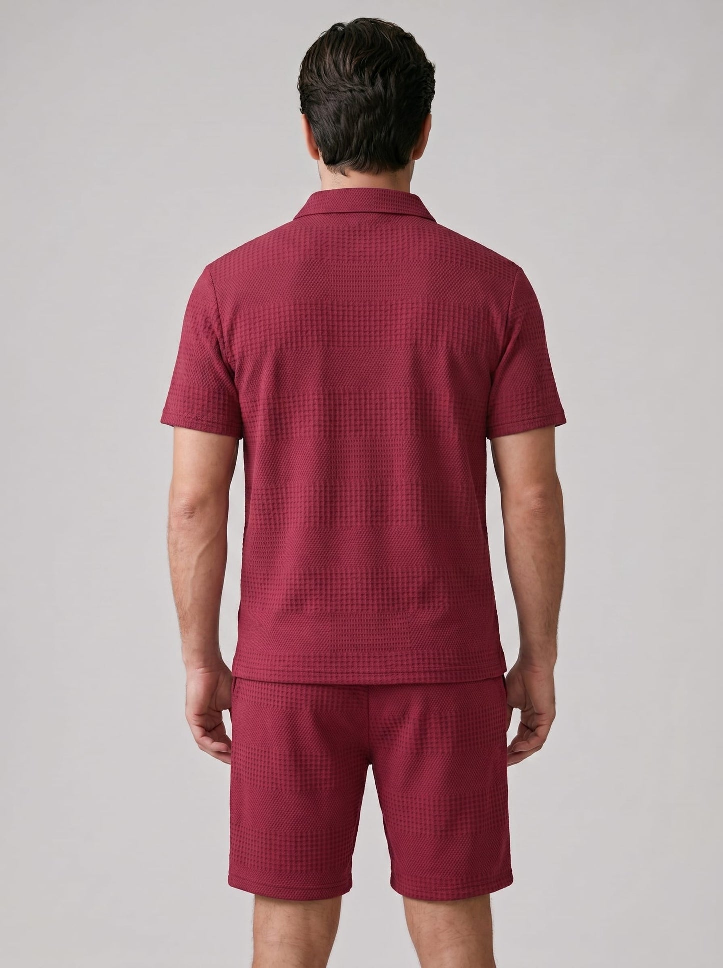 Duke Textured Polo and Shorts Set_14