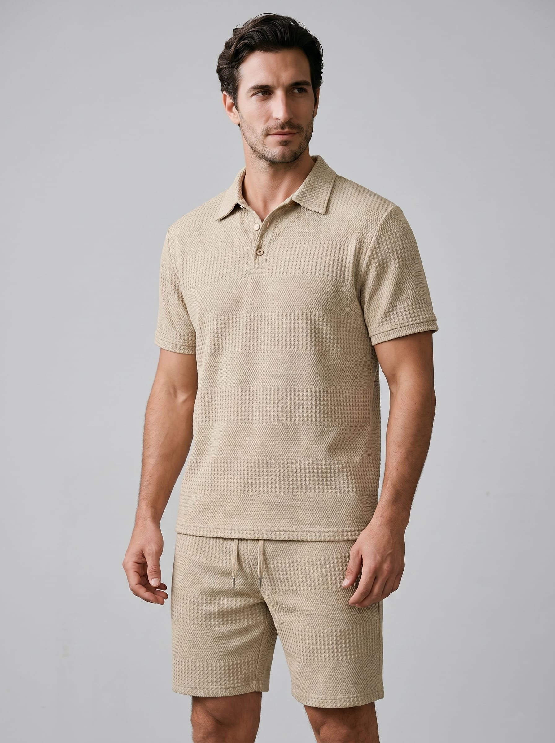 Duke Textured Polo and Shorts Set