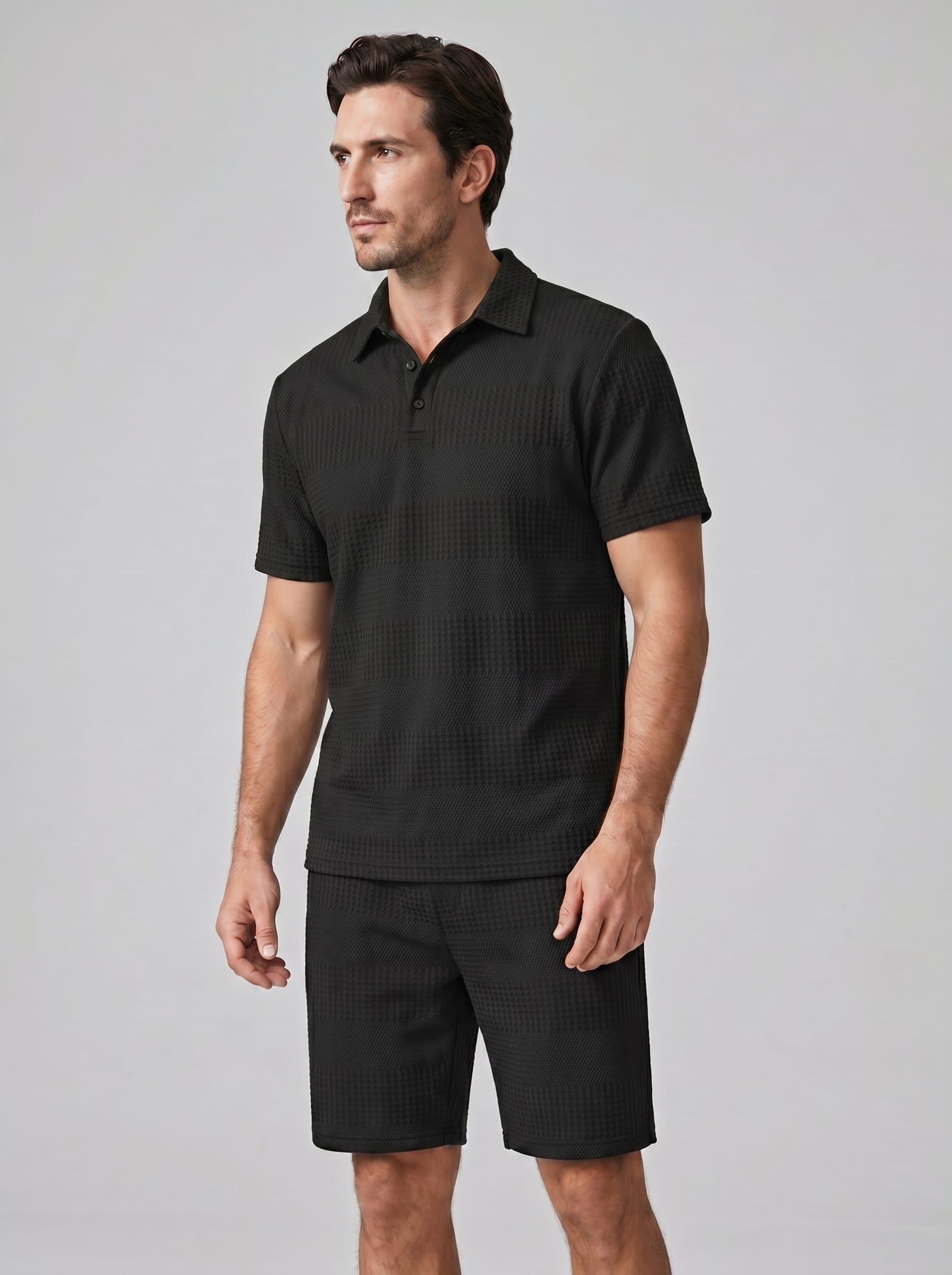 Duke Textured Polo and Shorts Set