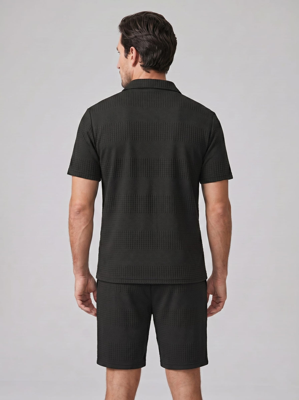Duke Textured Polo and Shorts Set_29