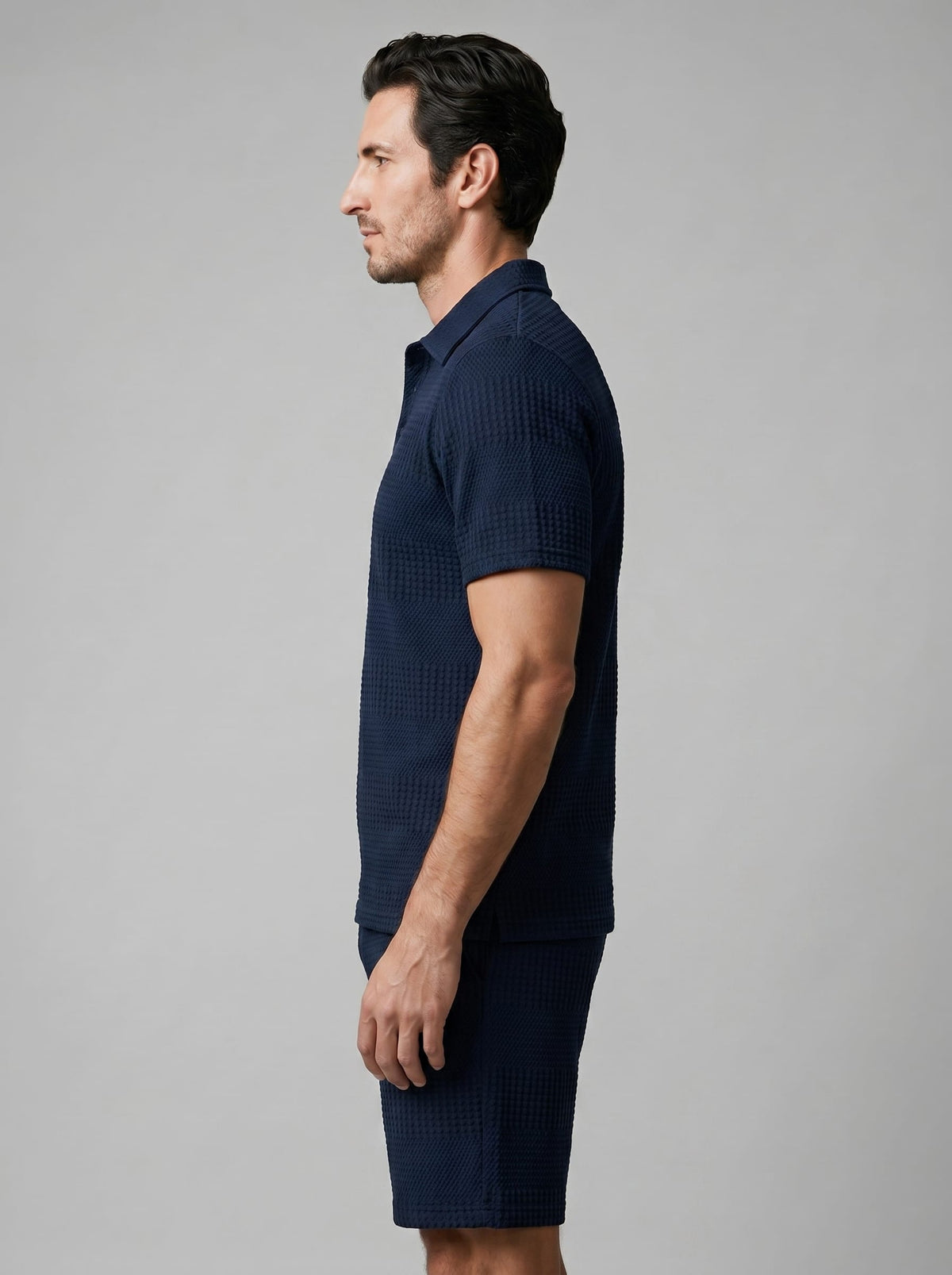 Duke Textured Polo and Shorts Set_33