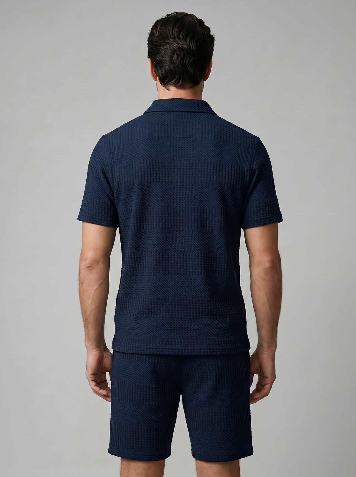 Duke Textured Polo and Shorts Set_34
