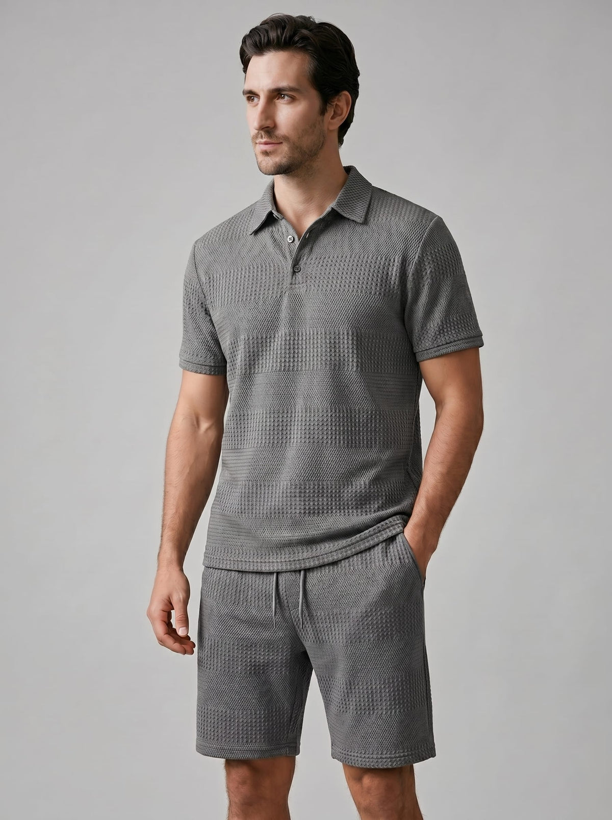 Duke Textured Polo and Shorts Set
