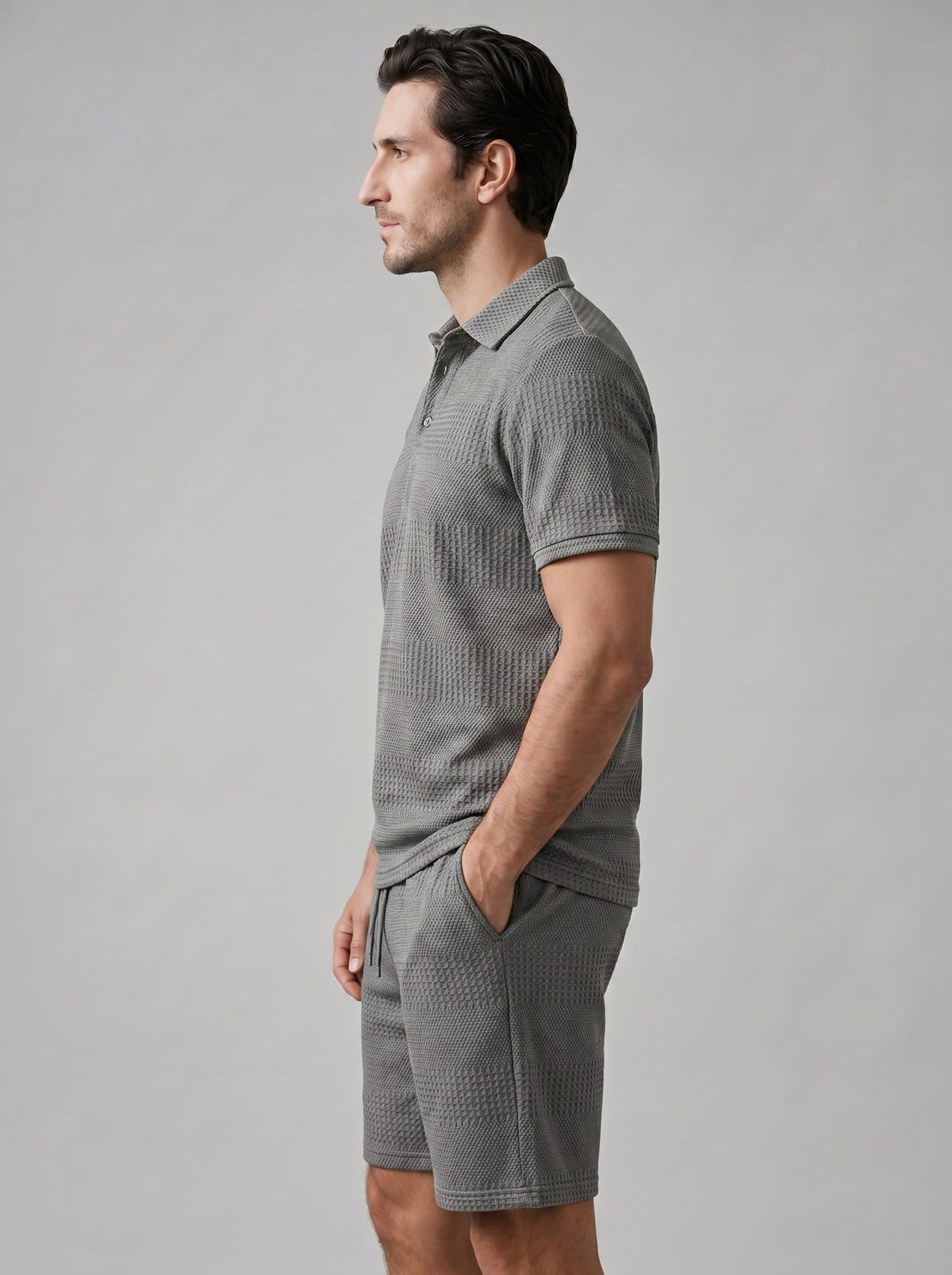 Duke Textured Polo and Shorts Set_8