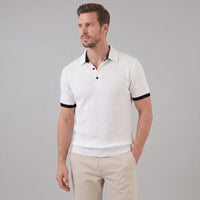 Zane Contrast Collar Knit Polo Shirt