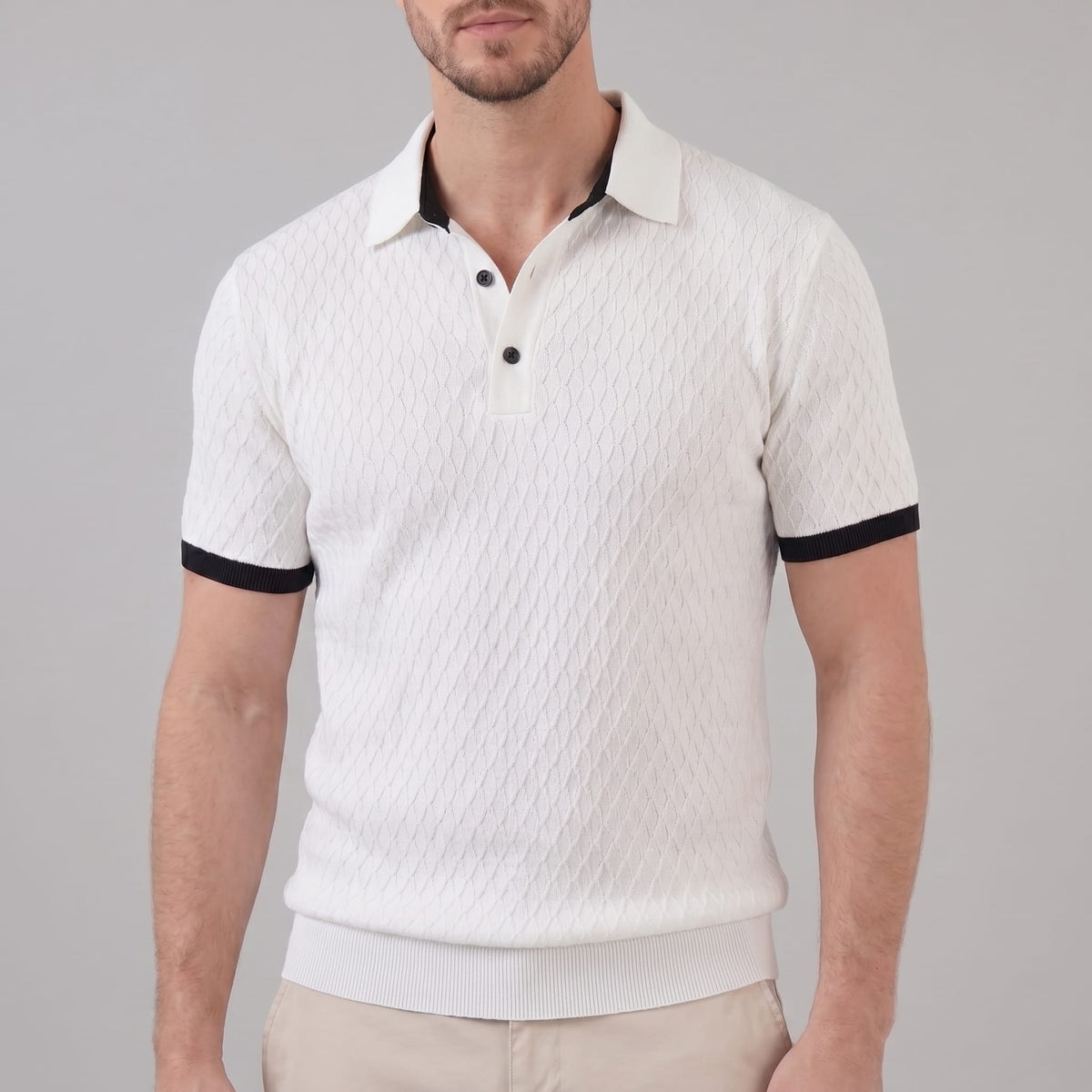 Zane Contrast Collar Knit Polo Shirt_3