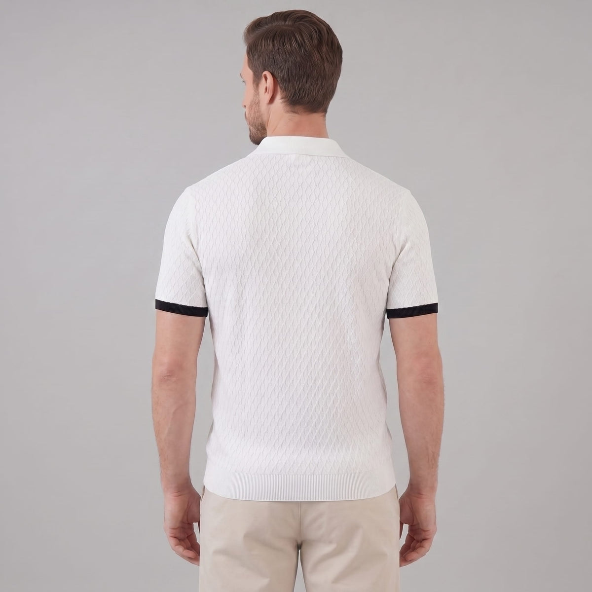Zane Contrast Collar Knit Polo Shirt