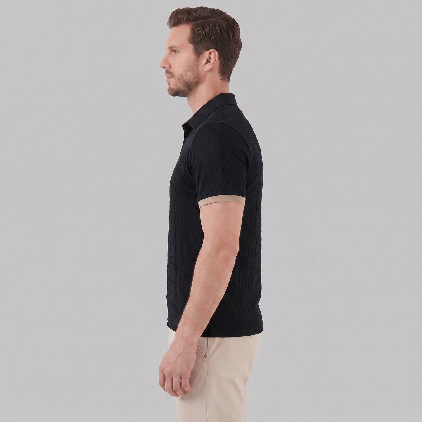 Zane Contrast Collar Knit Polo Shirt_5