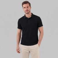 Zane Contrast Collar Knit Polo Shirt