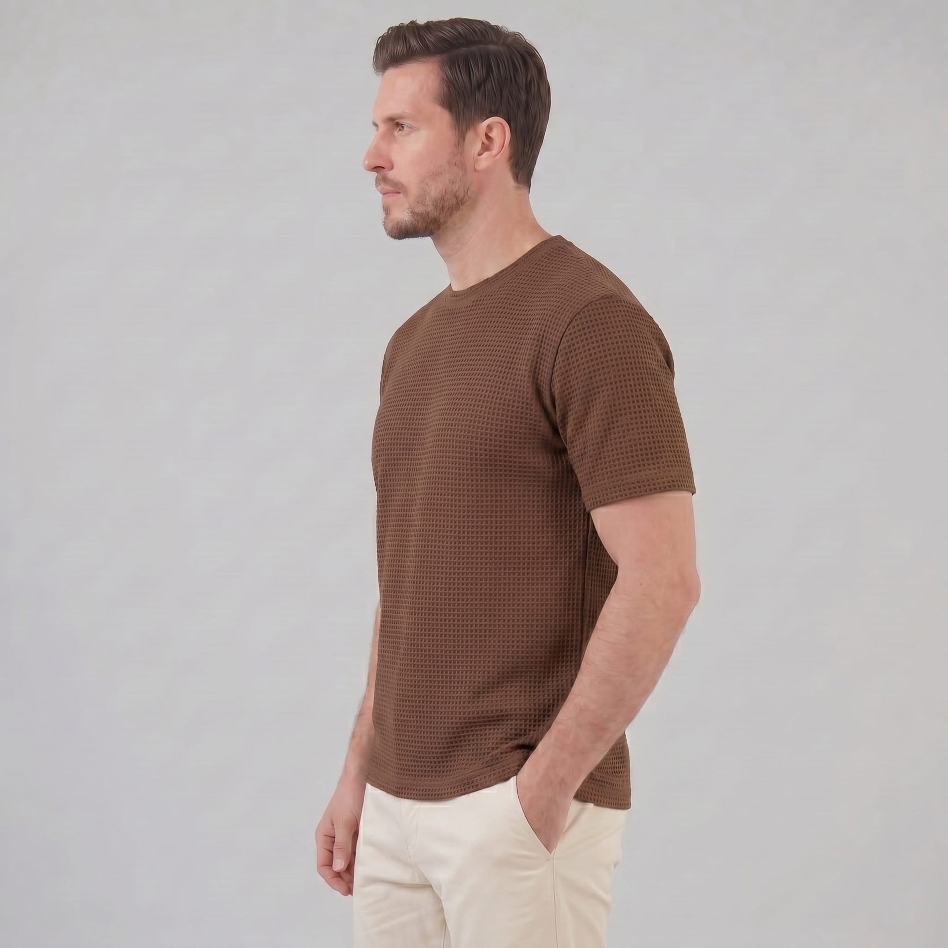 Nico Waffle Texture Crew Neck T-Shirt