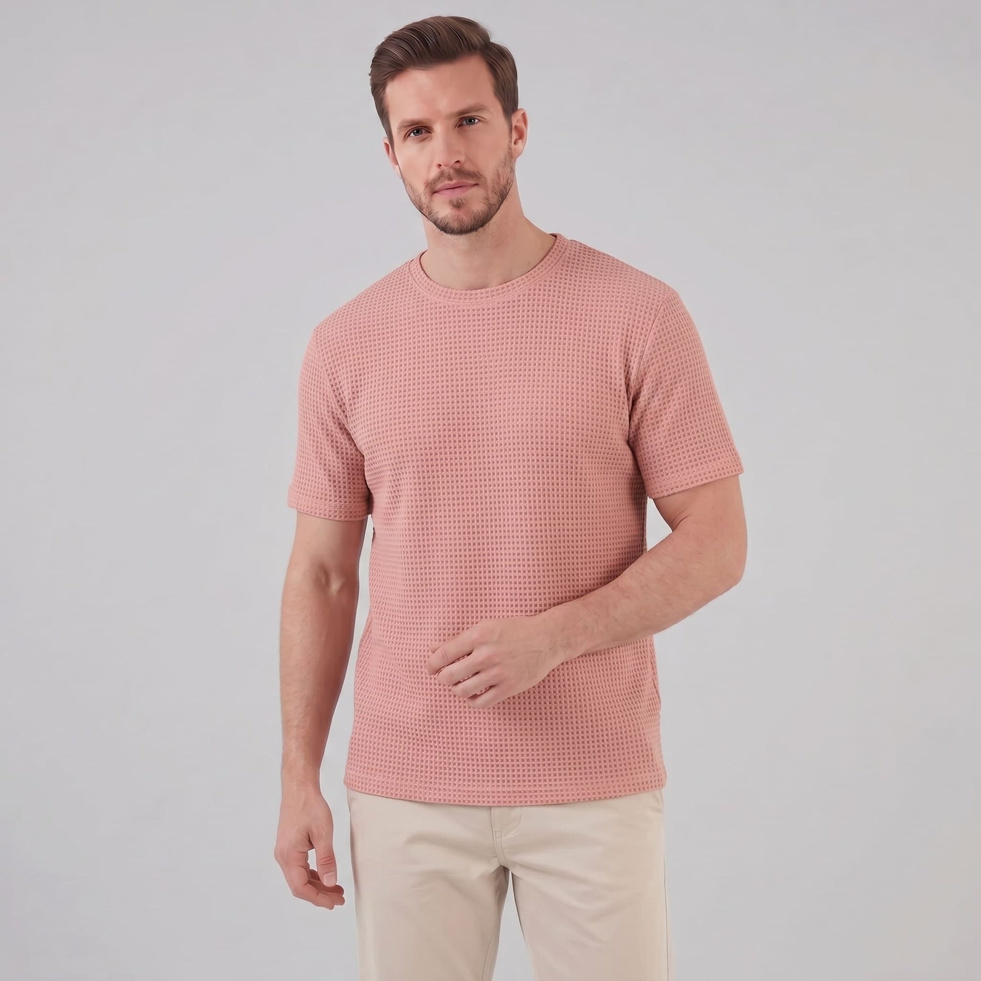 Nico Waffle Texture Crew Neck T-Shirt