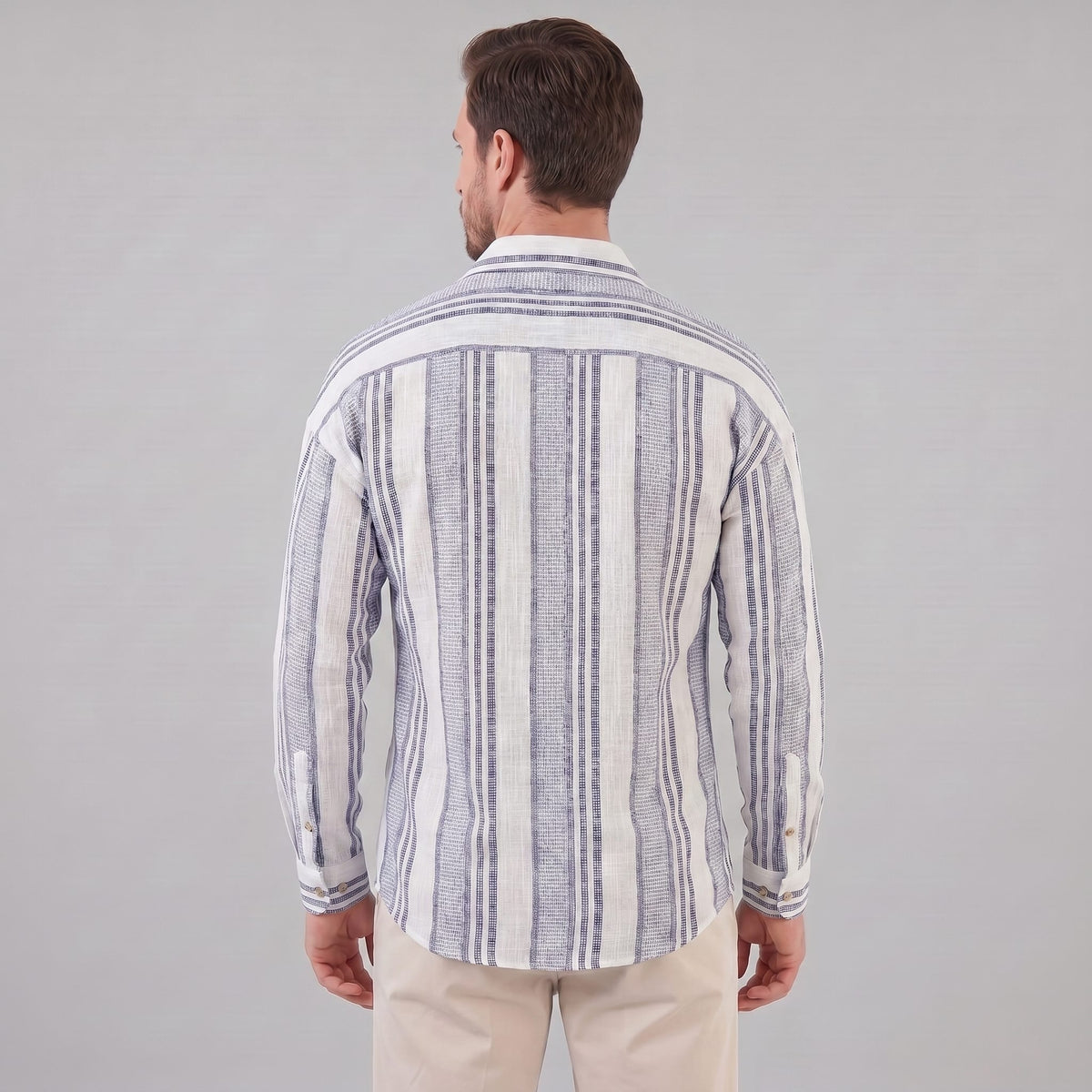 Nolan Linen Blend Striped Button Down Shirt