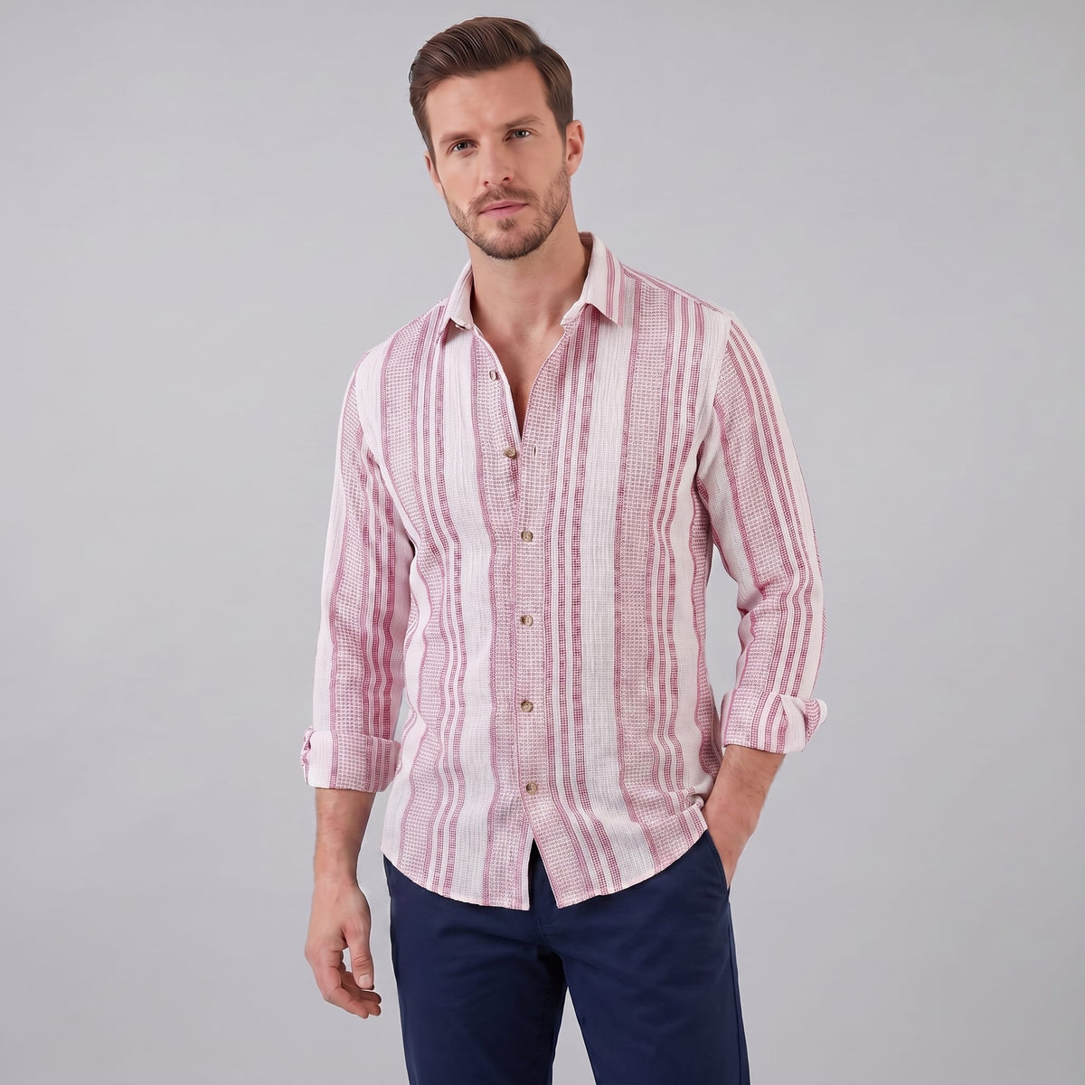 Nolan Linen Blend Striped Button Down Shirt_13