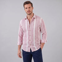 Nolan Linen Blend Striped Button Down Shirt