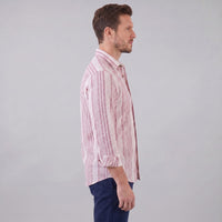 Nolan Linen Blend Striped Button Down Shirt