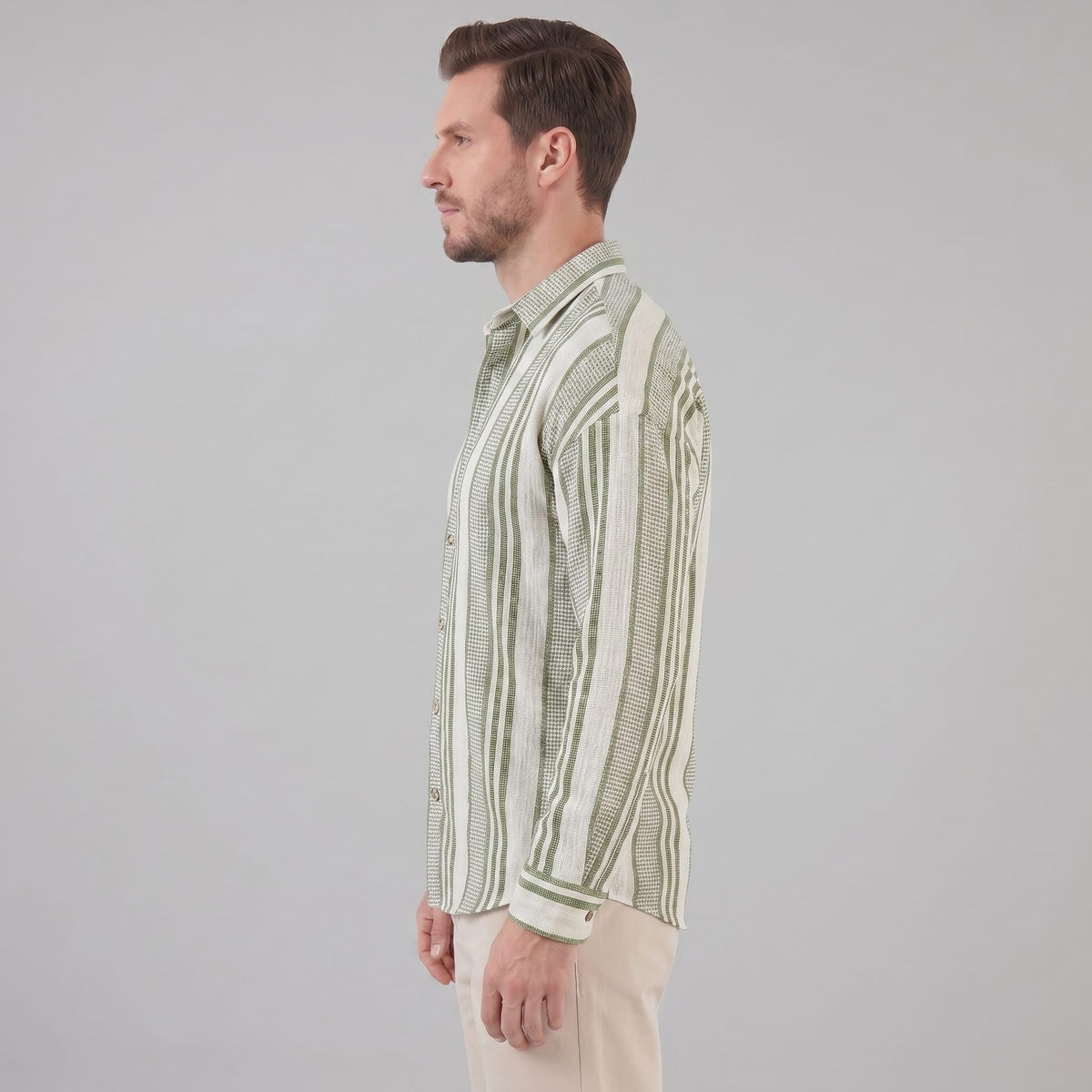 Nolan Linen Blend Striped Button Down Shirt