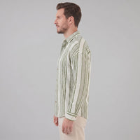 Nolan Linen Blend Striped Button Down Shirt