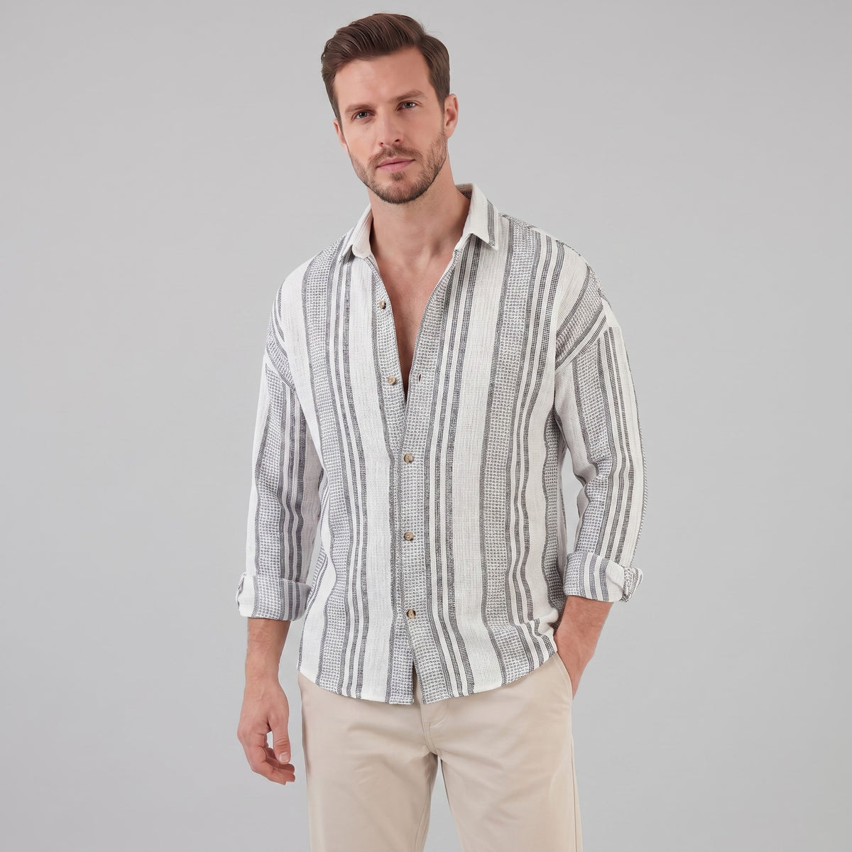 Nolan Linen Blend Striped Button Down Shirt_5